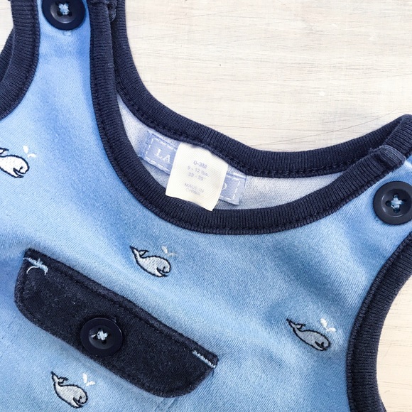 Whale Sleeveless Romper | 0-3 Mo Summer Onesie - Picture 3 of 3